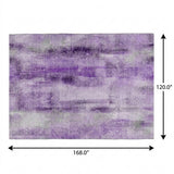 10' X 14' Purple And Ivory Abstract Shag Washable Area Rug With UV Protection - HomeRoots - Flyclothing LLC
