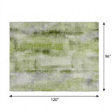 8' X 10' Sage And Olive Green Abstract Shag Washable Area Rug With UV Protection - HomeRoots - Flyclothing LLC