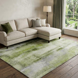 10' X 14' Sage And Olive Green Abstract Shag Washable Area Rug With UV Protection - HomeRoots - Flyclothing LLC