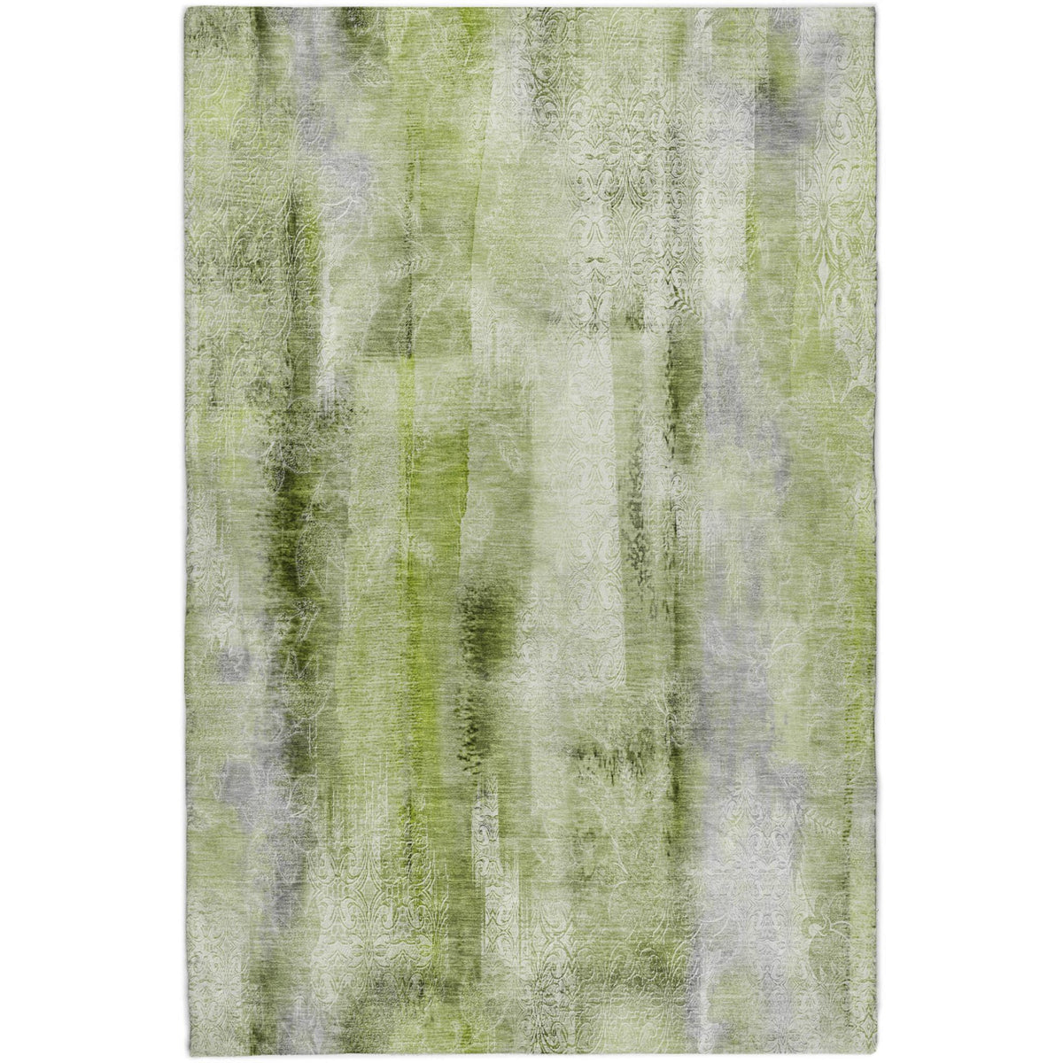 10' X 14' Sage And Olive Green Abstract Shag Washable Area Rug With UV Protection - HomeRoots - Flyclothing LLC