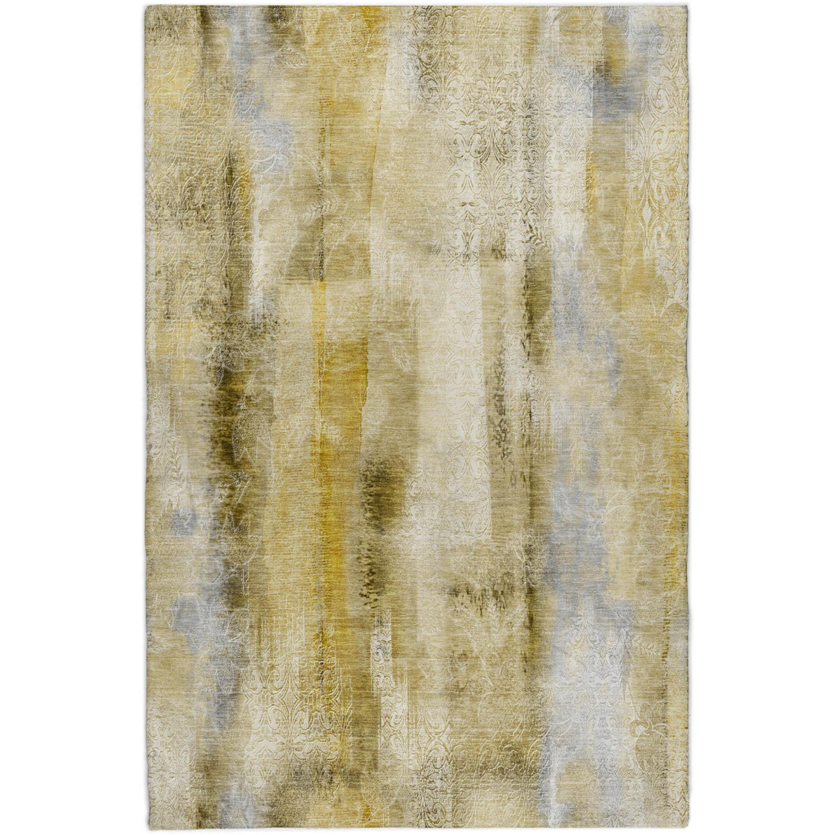 3' X 5' Taupe And Beige Abstract Shag Washable Area Rug With UV Protection - HomeRoots - Flyclothing LLC