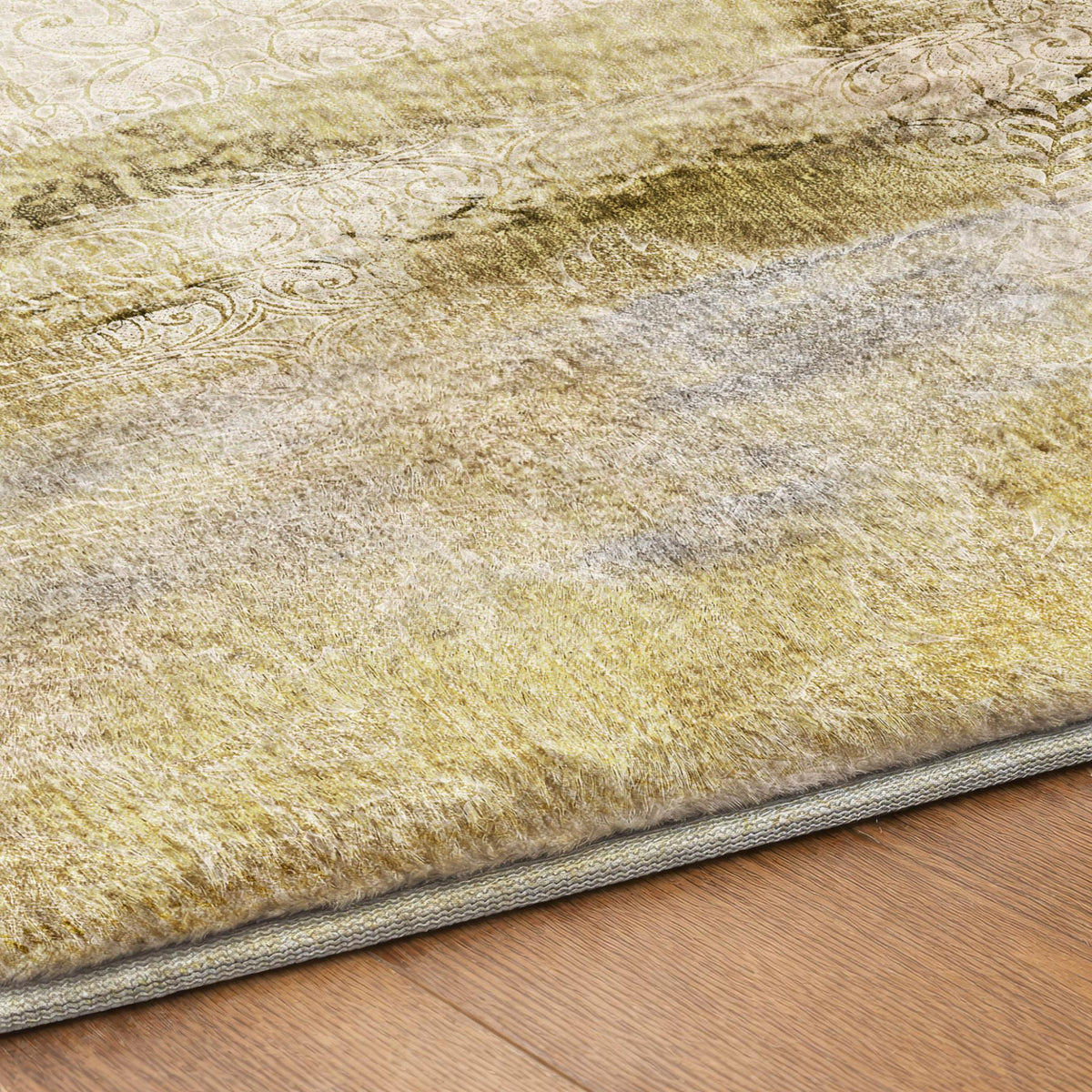 3' X 5' Taupe And Beige Abstract Shag Washable Area Rug With UV Protection - HomeRoots - Flyclothing LLC