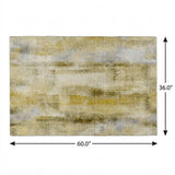 3' X 5' Taupe And Beige Abstract Shag Washable Area Rug With UV Protection - HomeRoots - Flyclothing LLC