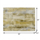 5' X 8' Taupe And Beige Abstract Shag Washable Area Rug With UV Protection - HomeRoots - Flyclothing LLC