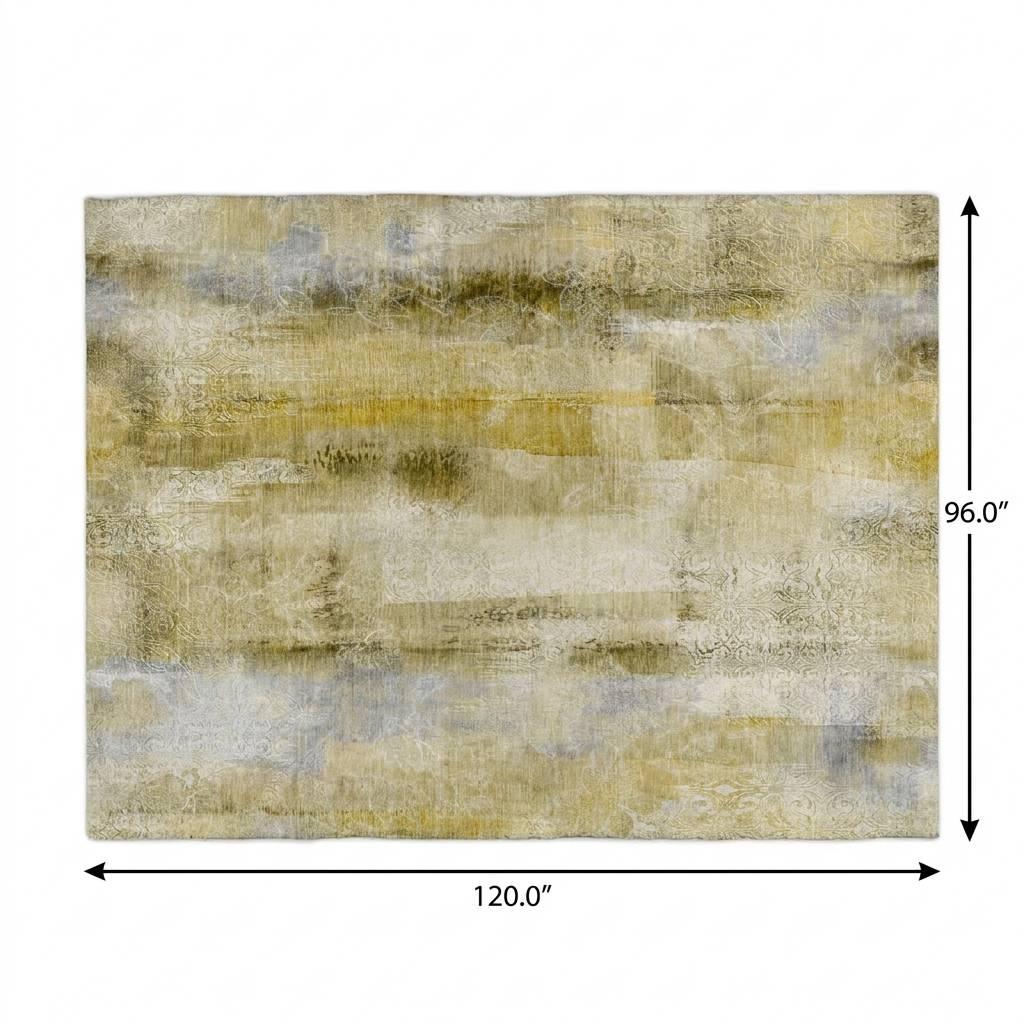 8' X 10' Taupe And Beige Abstract Shag Washable Area Rug With UV Protection - HomeRoots - Flyclothing LLC