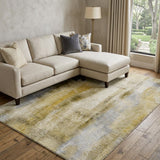 10' X 14' Taupe And Beige Abstract Shag Washable Area Rug With UV Protection - HomeRoots - Flyclothing LLC