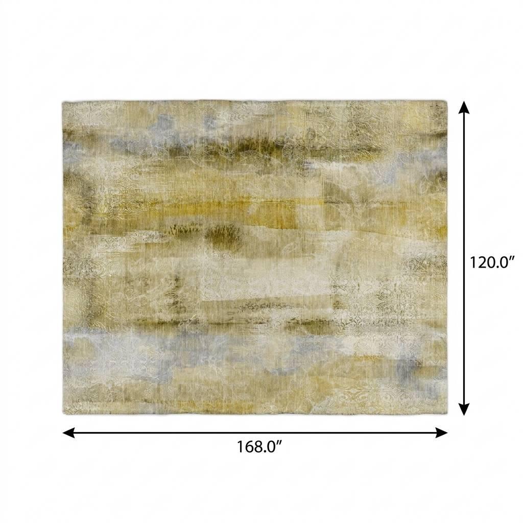 10' X 14' Taupe And Beige Abstract Shag Washable Area Rug With UV Protection - HomeRoots - Flyclothing LLC