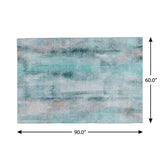 5' X 8' Teal And Gray Abstract Shag Washable Area Rug With UV Protection - HomeRoots - Flyclothing LLC