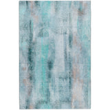 8' X 10' Teal And Gray Abstract Shag Washable Area Rug With UV Protection - HomeRoots - Flyclothing LLC