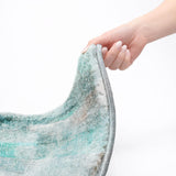 8' X 10' Teal And Gray Abstract Shag Washable Area Rug With UV Protection - HomeRoots - Flyclothing LLC