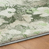 3' X 5' Green And Gray Floral Shag Washable Area Rug With UV Protection - HomeRoots - Flyclothing LLC
