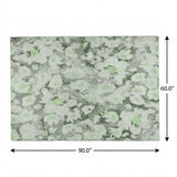 5' X 8' Green And Gray Floral Shag Washable Area Rug With UV Protection - HomeRoots - Flyclothing LLC