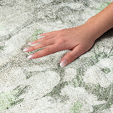 8' X 10' Green And Gray Floral Shag Washable Area Rug With UV Protection - HomeRoots - Flyclothing LLC