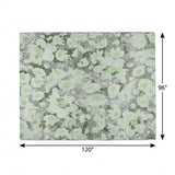 8' X 10' Green And Gray Floral Shag Washable Area Rug With UV Protection - HomeRoots - Flyclothing LLC