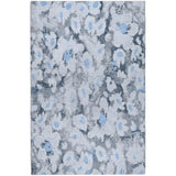 3' X 5' Denim Blue And Blue Floral Shag Washable Area Rug With UV Protection - HomeRoots - Flyclothing LLC