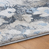 3' X 5' Denim Blue And Blue Floral Shag Washable Area Rug With UV Protection - HomeRoots - Flyclothing LLC