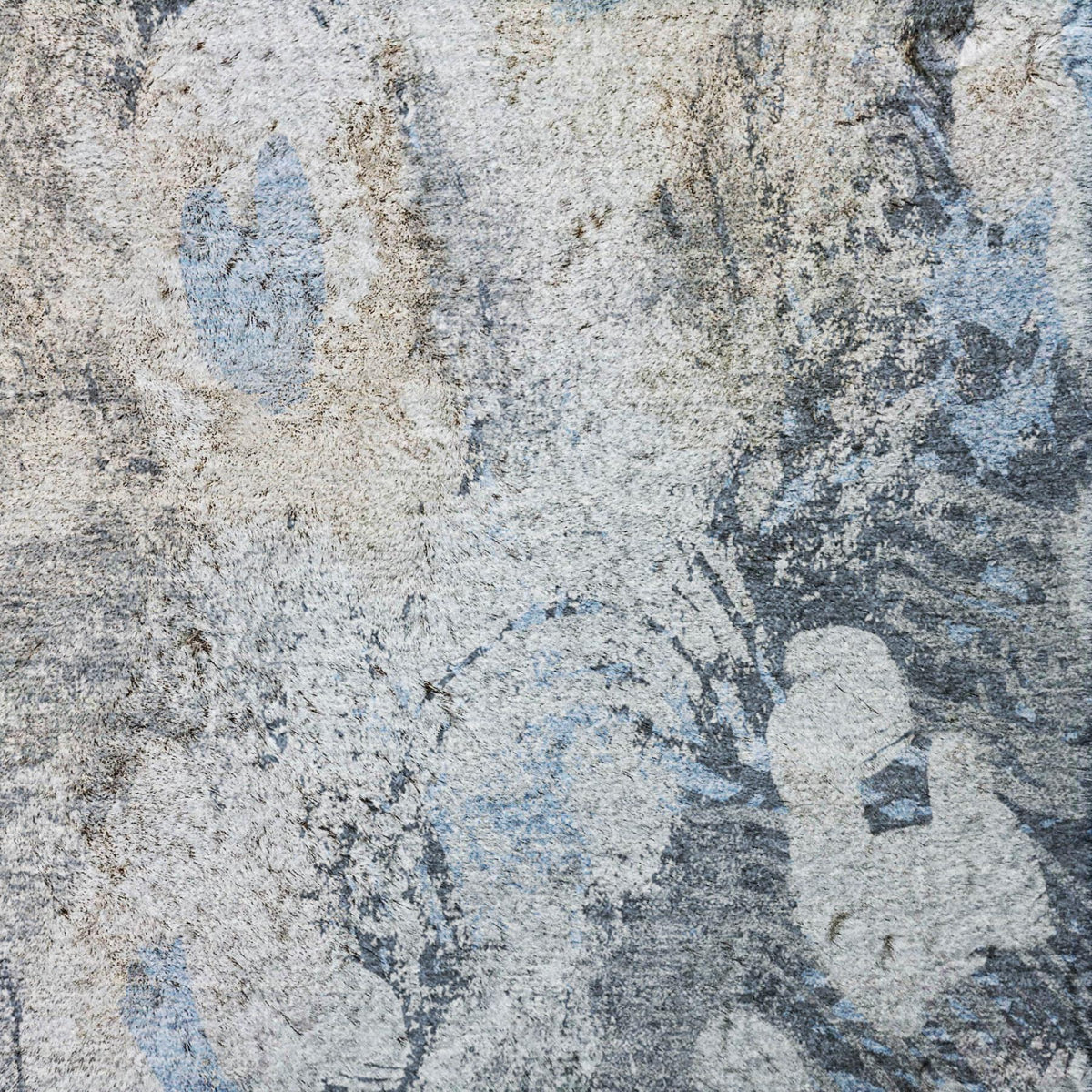 3' X 5' Denim Blue And Blue Floral Shag Washable Area Rug With UV Protection - HomeRoots - Flyclothing LLC