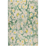 8' X 10' Green And Gold Floral Shag Washable Area Rug With UV Protection - HomeRoots - Flyclothing LLC