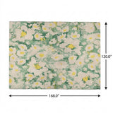 10' X 14' Green And Gold Floral Shag Washable Area Rug With UV Protection - HomeRoots - Flyclothing LLC