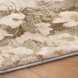 5' X 8' Khaki And Brown Floral Shag Washable Area Rug With UV Protection - HomeRoots - Flyclothing LLC