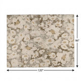 8' X 10' Khaki And Brown Floral Shag Washable Area Rug With UV Protection - HomeRoots - Flyclothing LLC