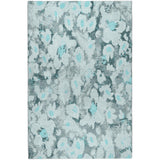 3' X 5' Teal And Gray Floral Shag Washable Area Rug With UV Protection - HomeRoots - Flyclothing LLC
