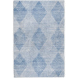 9' X 12' Blue And Denim Blue Geometric Shag Washable Area Rug With UV Protection - HomeRoots - Flyclothing LLC