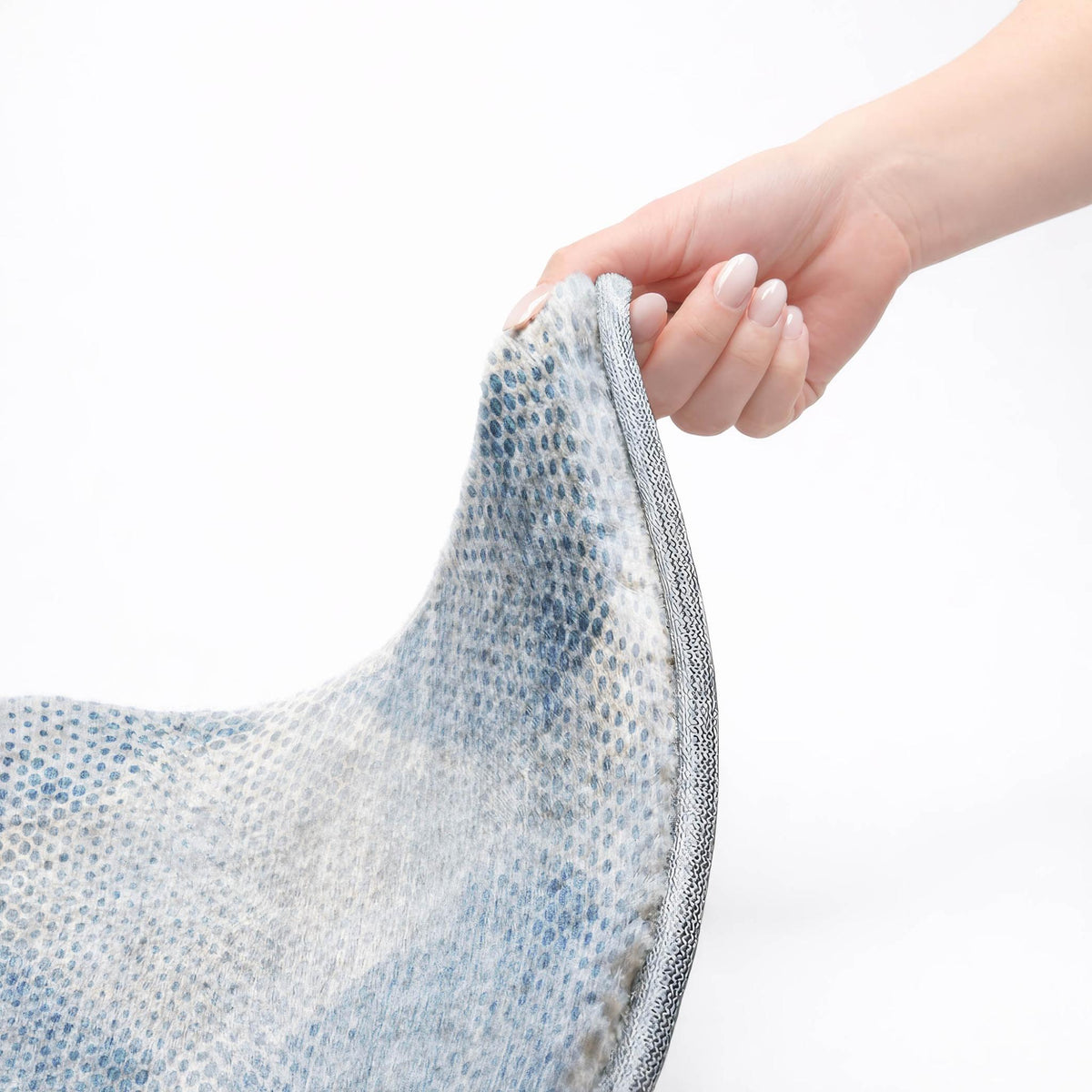 9' X 12' Blue And Denim Blue Geometric Shag Washable Area Rug With UV Protection - HomeRoots - Flyclothing LLC