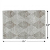 3' X 5' Gray And Silver Geometric Shag Washable Area Rug With UV Protection - HomeRoots - Flyclothing LLC
