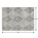 9' X 12' Gray And Silver Geometric Shag Washable Area Rug With UV Protection - HomeRoots - Flyclothing LLC