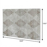 10' X 14' Gray And Silver Geometric Shag Washable Area Rug With UV Protection - HomeRoots - Flyclothing LLC