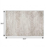 3' X 5' Ivory And Silver Geometric Shag Washable Area Rug With UV Protection - HomeRoots - Flyclothing LLC