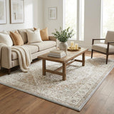 5' X 8' Ivory And Silver Geometric Shag Washable Area Rug With UV Protection - HomeRoots - Flyclothing LLC