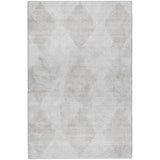 5' X 8' Ivory And Silver Geometric Shag Washable Area Rug With UV Protection - HomeRoots - Flyclothing LLC