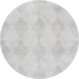 8' Ivory And Silver Geometric Shag Washable Round Rug With UV Protection - HomeRoots - Flyclothing LLC