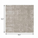 8' Ivory And Silver Geometric Shag Washable Round Rug With UV Protection - HomeRoots - Flyclothing LLC
