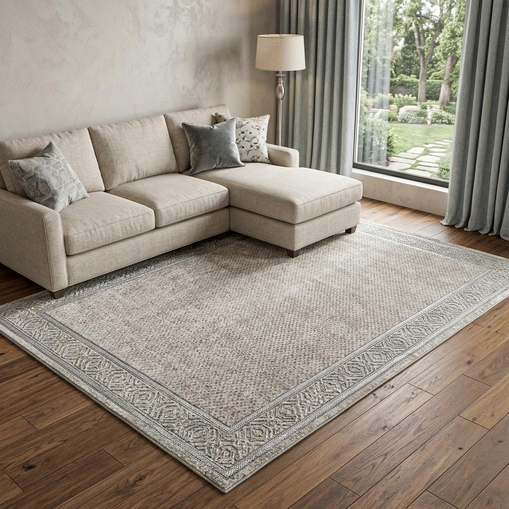 8' X 10' Ivory And Silver Geometric Shag Washable Area Rug With UV Protection - HomeRoots - Flyclothing LLC