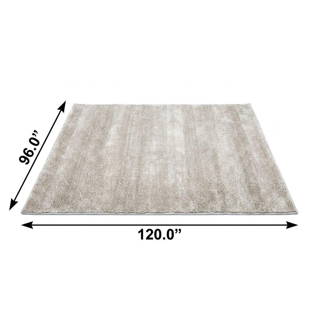 8' X 10' Ivory And Silver Geometric Shag Washable Area Rug With UV Protection - HomeRoots - Flyclothing LLC