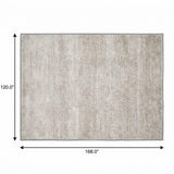 10' X 14' Ivory And Silver Geometric Shag Washable Area Rug With UV Protection - HomeRoots - Flyclothing LLC