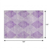10' X 14' Lavender And Ivory Geometric Shag Washable Area Rug With UV Protection - HomeRoots - Flyclothing LLC