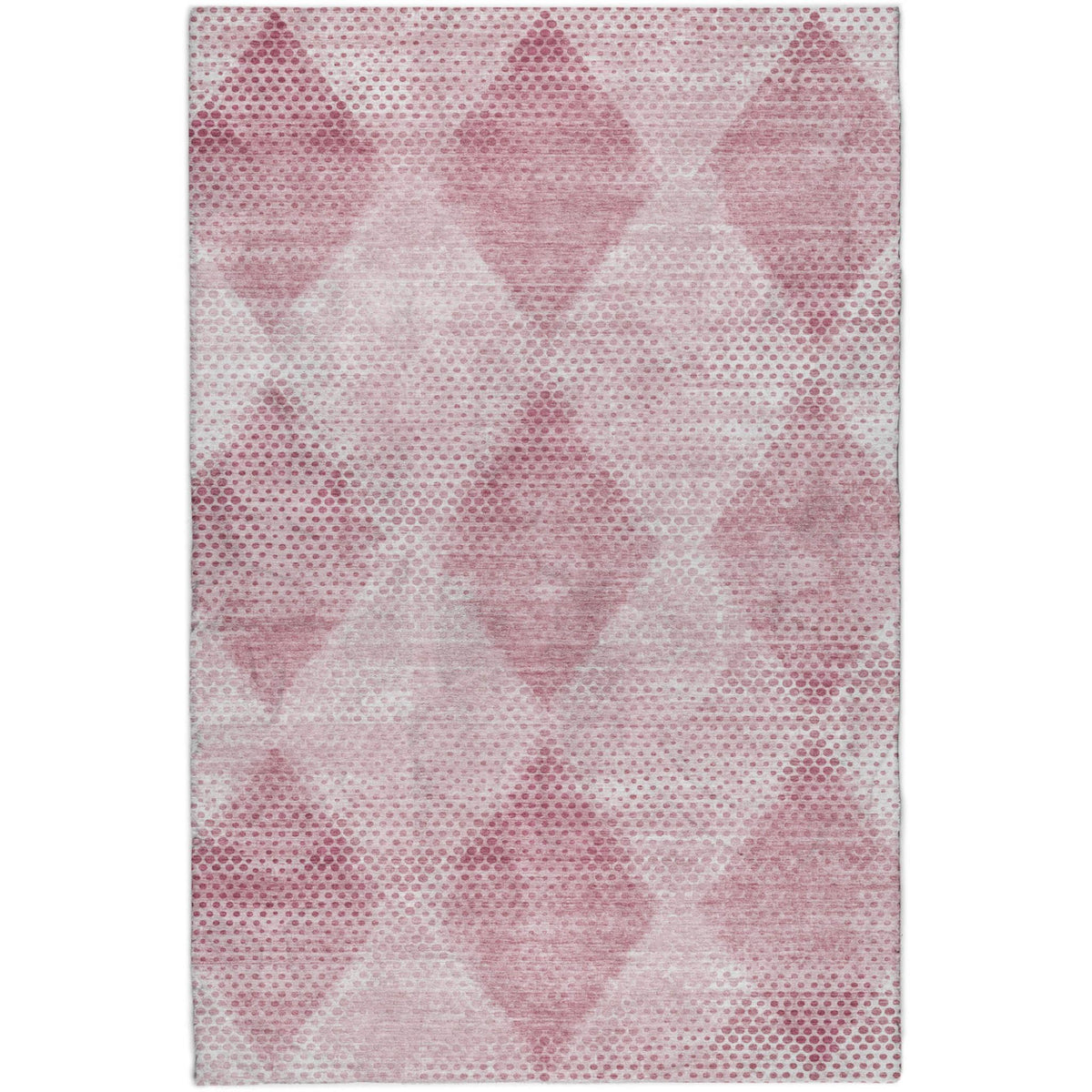 5' X 8' Merlot And Blush Geometric Shag Washable Area Rug With UV Protection - HomeRoots - Flyclothing LLC