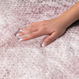 5' X 8' Merlot And Blush Geometric Shag Washable Area Rug With UV Protection - HomeRoots - Flyclothing LLC