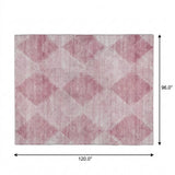 8' X 10' Merlot And Blush Geometric Shag Washable Area Rug With UV Protection - HomeRoots - Flyclothing LLC