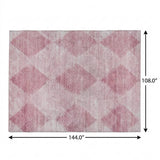 9' X 12' Merlot And Blush Geometric Shag Washable Area Rug With UV Protection - HomeRoots - Flyclothing LLC
