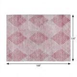 10' X 14' Merlot And Blush Geometric Shag Washable Area Rug With UV Protection - HomeRoots - Flyclothing LLC