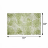 3' X 5' Mint Green And Ivory Geometric Shag Washable Area Rug With UV Protection - HomeRoots - Flyclothing LLC