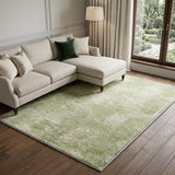 8' X 10' Mint Green And Ivory Geometric Shag Washable Area Rug With UV Protection - HomeRoots - Flyclothing LLC