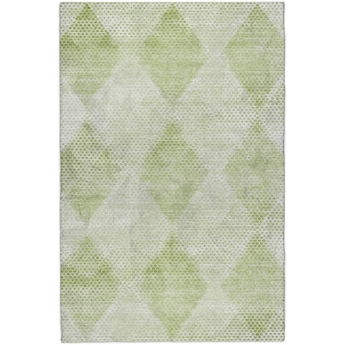 8' X 10' Mint Green And Ivory Geometric Shag Washable Area Rug With UV Protection - HomeRoots - Flyclothing LLC