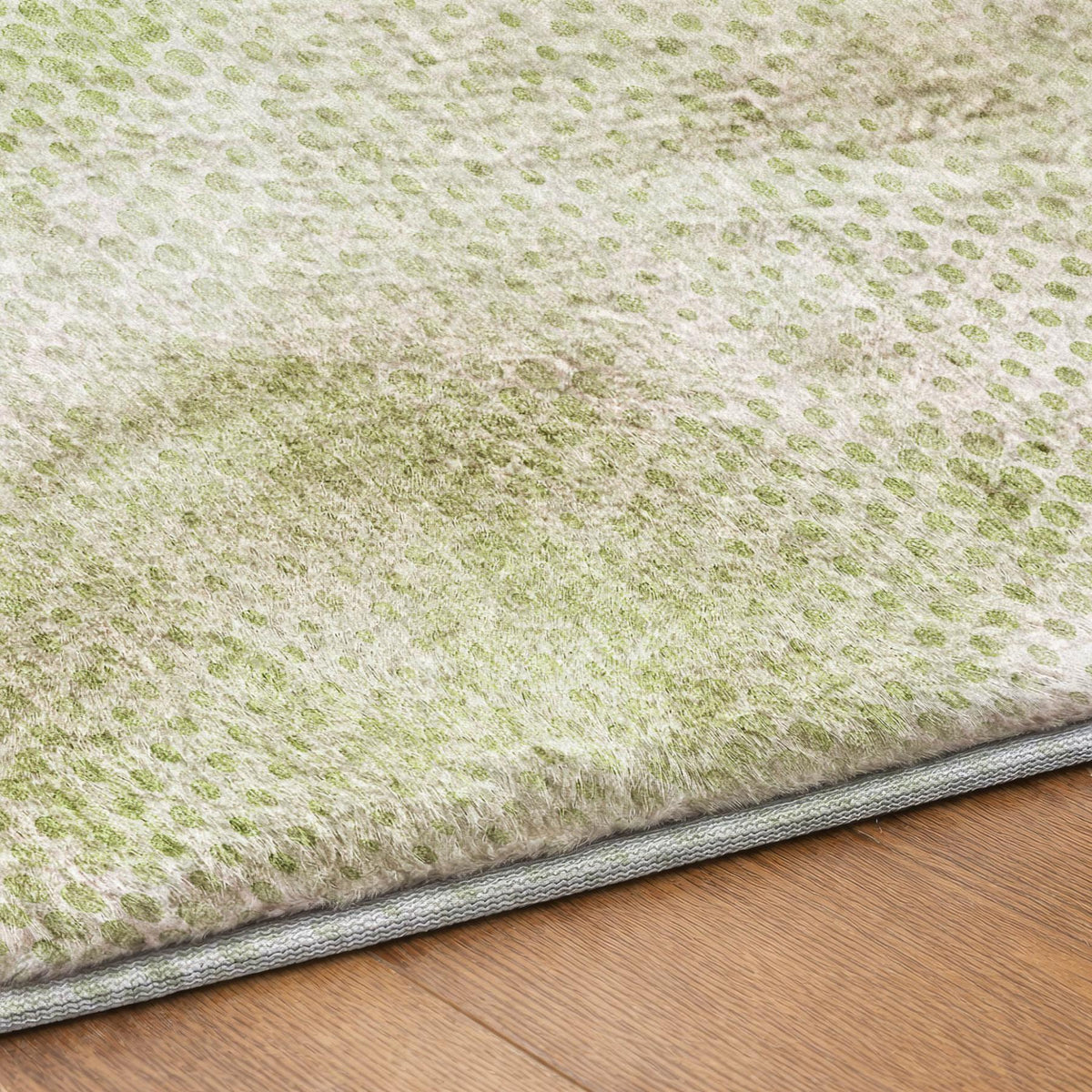 8' X 10' Mint Green And Ivory Geometric Shag Washable Area Rug With UV Protection - HomeRoots - Flyclothing LLC