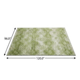 8' X 10' Mint Green And Ivory Geometric Shag Washable Area Rug With UV Protection - HomeRoots - Flyclothing LLC